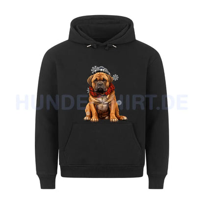 Premium Hoodie "Bullmastiff - Winter" Schwarz – hunde-shirt.de