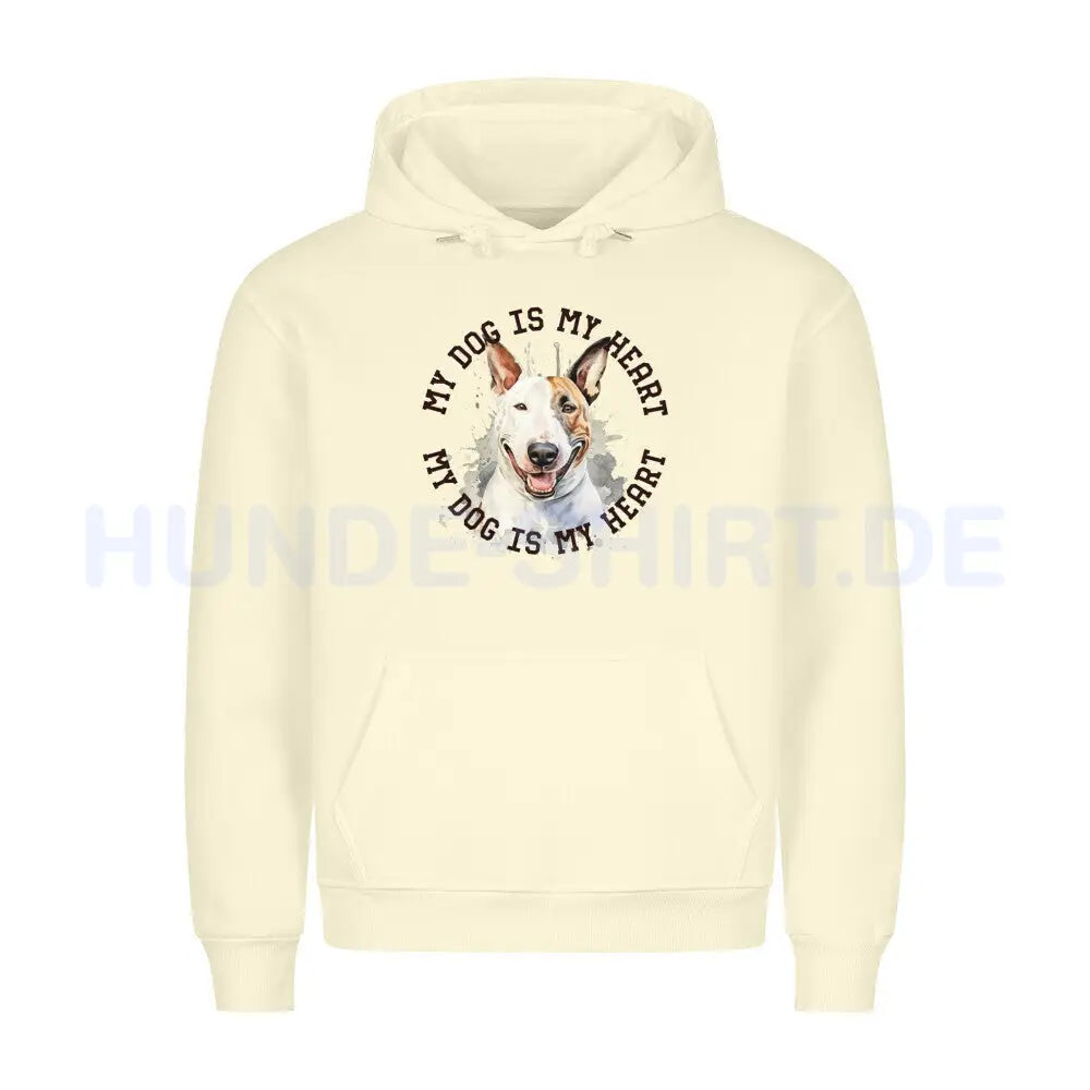 Premium Hoodie "Bullterrier HEART 2" Beige – hunde-shirt.de