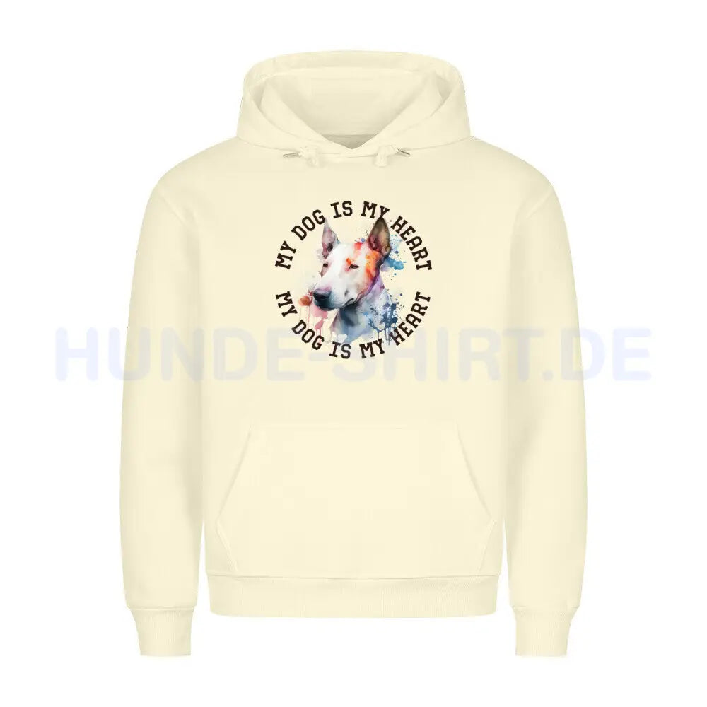 Premium Hoodie "Bullterrier HEART" Beige – hunde-shirt.de