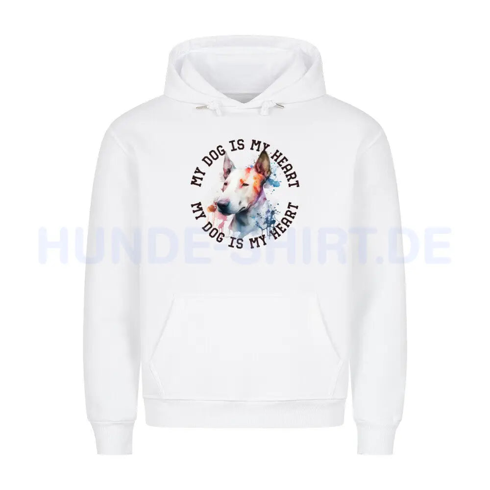 Premium Hoodie "Bullterrier HEART" Weiß – hunde-shirt.de