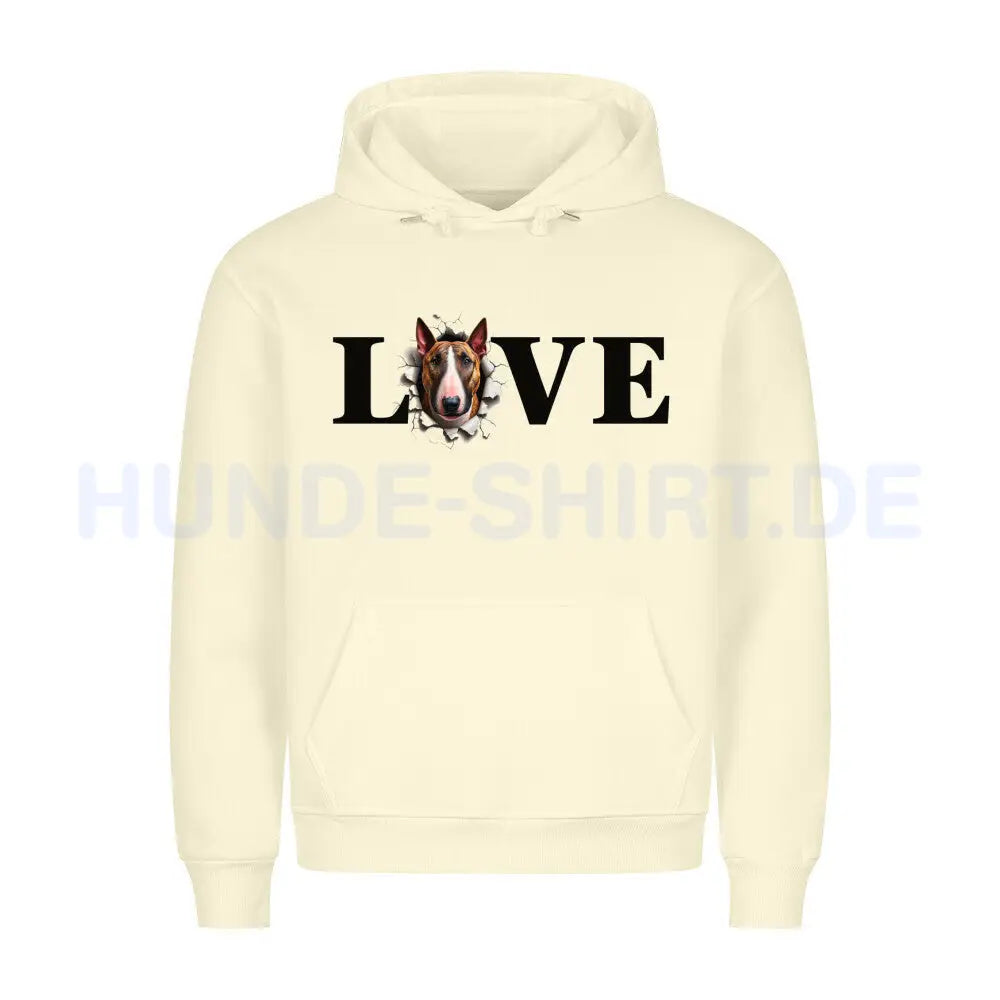 Premium Hoodie "Bullterrier LOVE" Beige – hunde-shirt.de