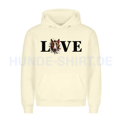 Premium Hoodie "Bullterrier LOVE" Beige – hunde-shirt.de