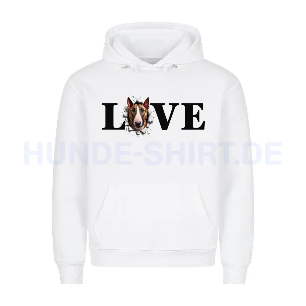 Premium Hoodie "Bullterrier LOVE" Weiß – hunde-shirt.de