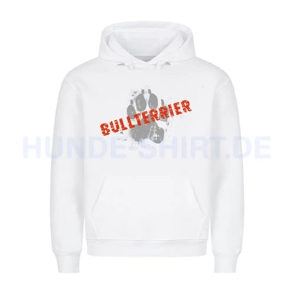 Premium Hoodie "Bullterrier - PAW" Weiß – hunde-shirt.de