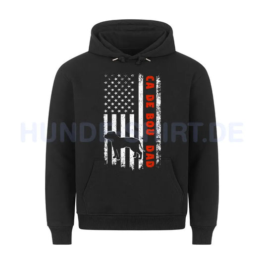 Premium Hoodie "Ca de Bou - Flag DAD" Schwarz – hunde-shirt.de