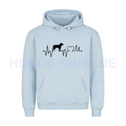 Premium Hoodie "Ca de Bou - Heartbeat" Babyblau – hunde-shirt.de