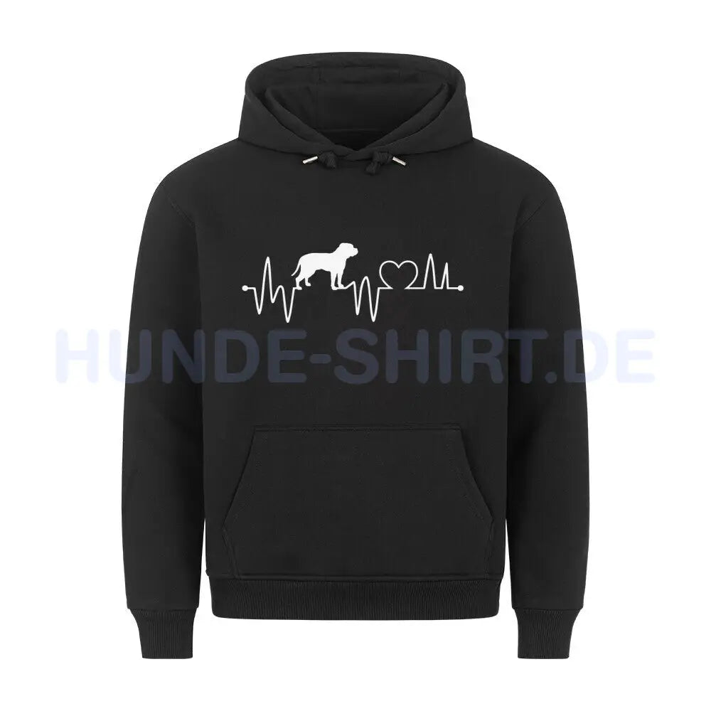 Premium Hoodie "Ca de Bou - Heartbeat" Schwarz – hunde-shirt.de