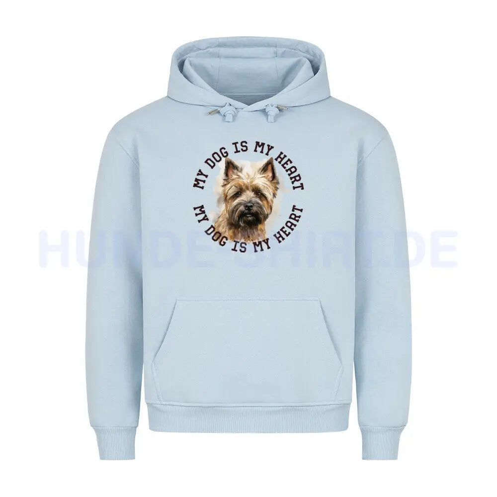 Premium Hoodie "Cairn Terrier HEART" Babyblau – hunde-shirt.de