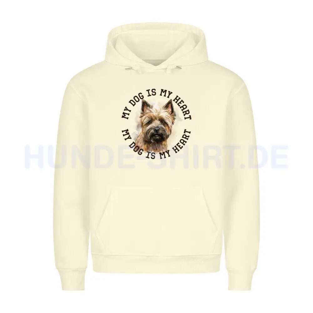 Premium Hoodie "Cairn Terrier HEART" Beige – hunde-shirt.de