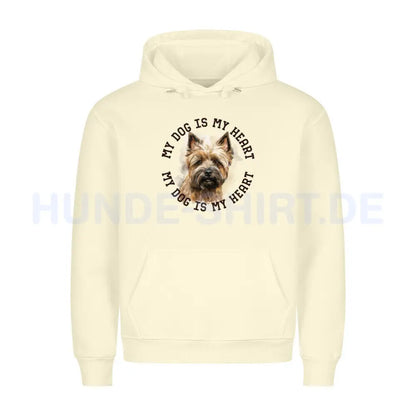 Premium Hoodie "Cairn Terrier HEART" Beige – hunde-shirt.de