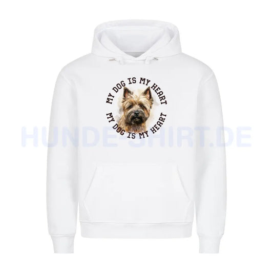 Premium Hoodie "Cairn Terrier HEART" Weiß – hunde-shirt.de