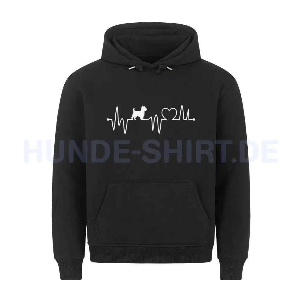 Premium Hoodie "Cairn Terrier - Heartbeat" Schwarz – hunde-shirt.de