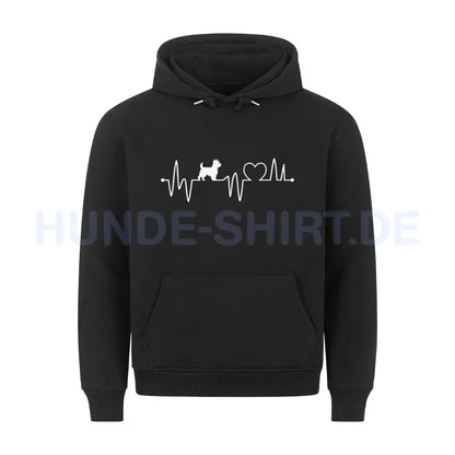 Premium Hoodie "Cairn Terrier - Heartbeat" Schwarz – hunde-shirt.de