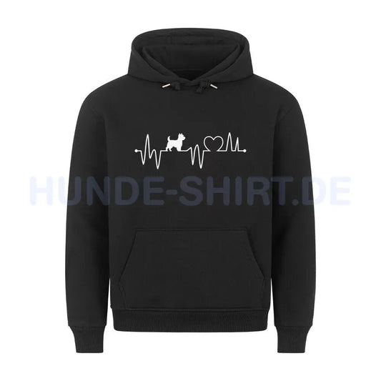 Premium Hoodie "Cairn Terrier - Heartbeat" Schwarz – hunde-shirt.de