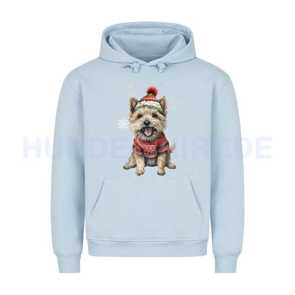 Premium Hoodie "Cairn Terrier Winter" Babyblau – hunde-shirt.de