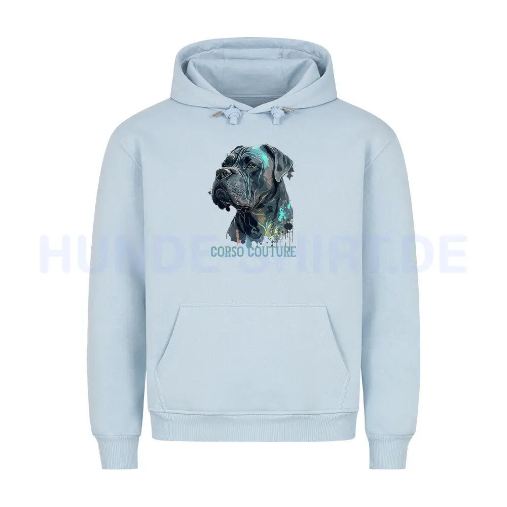 Premium Hoodie "Cane Corso - Couture" Babyblau – hunde-shirt.de