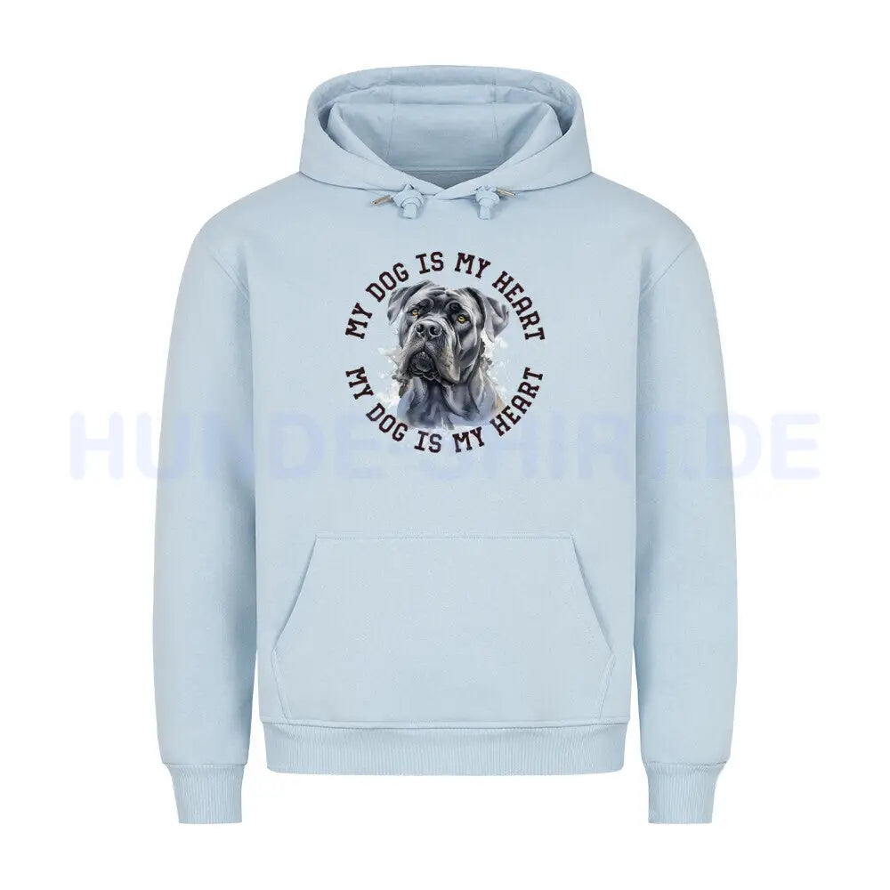 Premium Hoodie "Cane Corso HEART 2" Babyblau – hunde-shirt.de