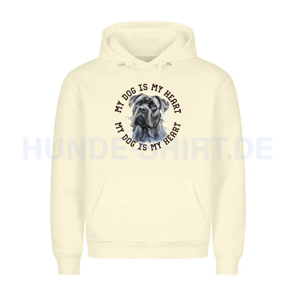 Premium Hoodie "Cane Corso HEART 2" Beige – hunde-shirt.de