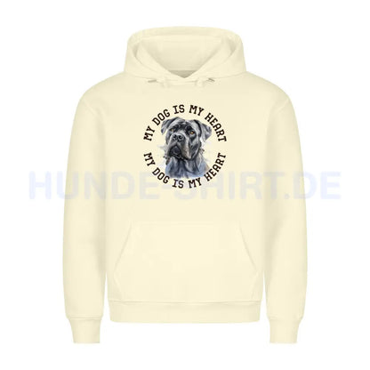 Premium Hoodie "Cane Corso HEART 2" Beige – hunde-shirt.de