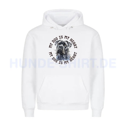 Premium Hoodie "Cane Corso HEART 2" Weiß – hunde-shirt.de