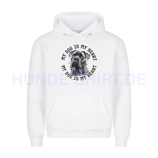 Premium Hoodie "Cane Corso HEART 2" Weiß – hunde-shirt.de