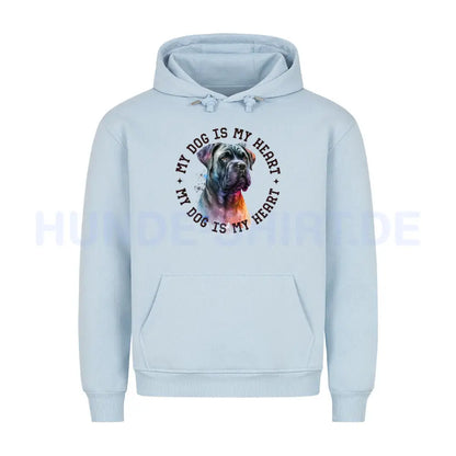 Premium Hoodie "Cane Corso HEART" Babyblau – hunde-shirt.de