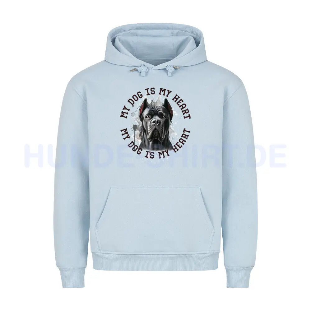 Premium Hoodie "Cane Corso HEART" Babyblau – hunde-shirt.de