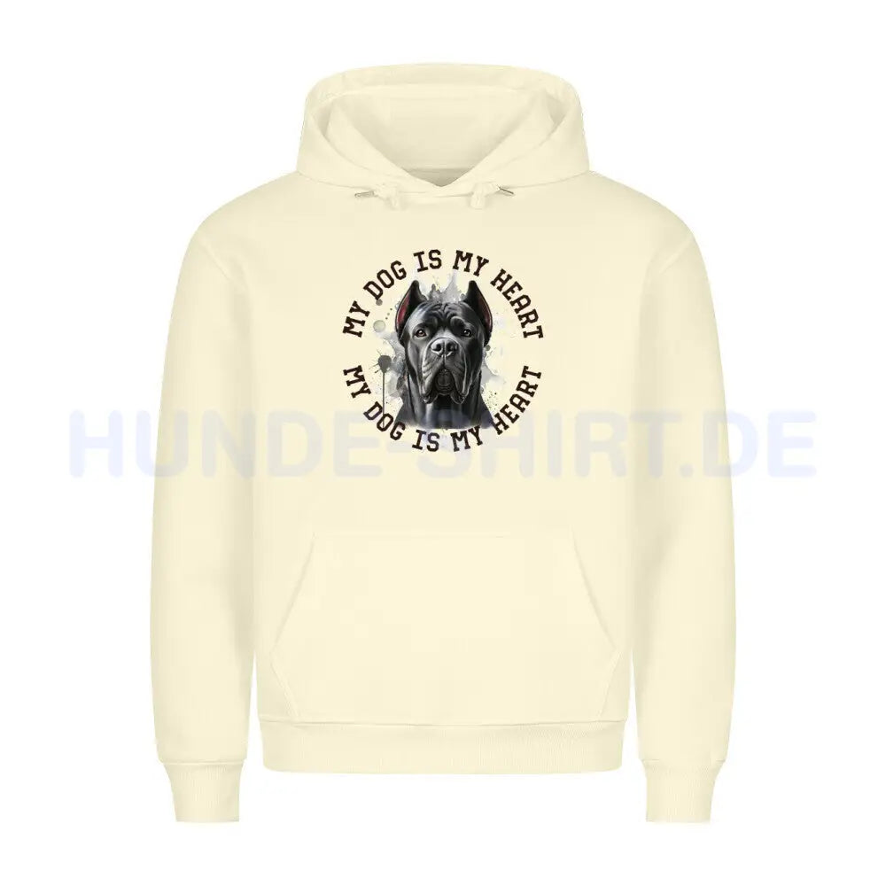 Premium Hoodie "Cane Corso HEART" Beige – hunde-shirt.de