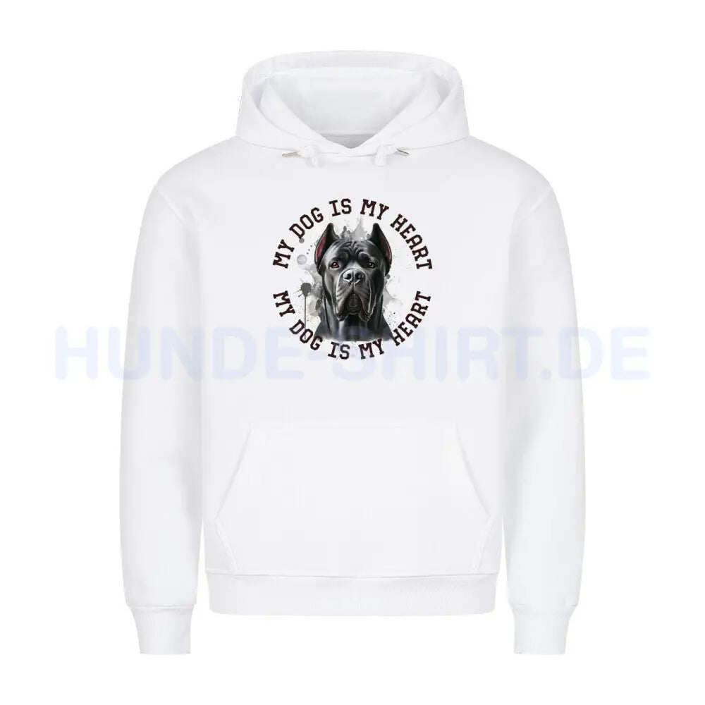 Premium Hoodie "Cane Corso HEART" Weiß – hunde-shirt.de