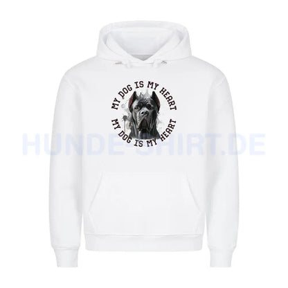 Premium Hoodie "Cane Corso HEART" Weiß – hunde-shirt.de