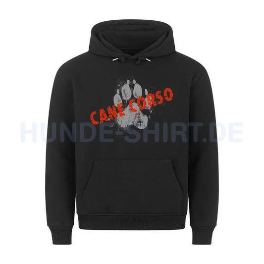 Premium Hoodie "Cane Corso - PAW" Schwarz – hunde-shirt.de