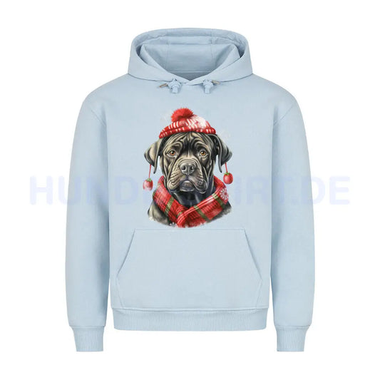 Premium Hoodie "Cane Corso Winter rot" Babyblau – hunde-shirt.de