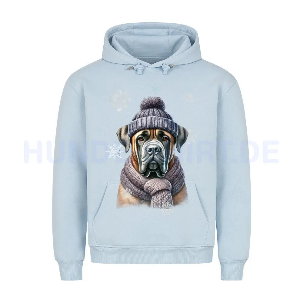 Premium Hoodie "Cane Corso Winter" Babyblau – hunde-shirt.de