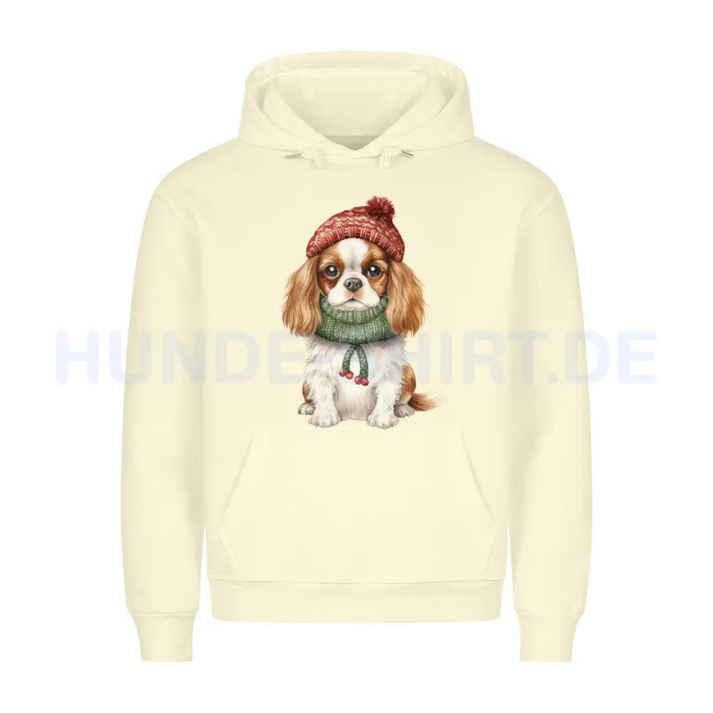 Premium Hoodie "Cavalier King Charles - Kalt" Beige – hunde-shirt.de