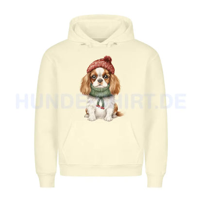 Premium Hoodie "Cavalier King Charles - Kalt" Beige – hunde-shirt.de