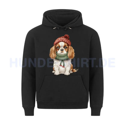 Premium Hoodie "Cavalier King Charles - Kalt" Schwarz – hunde-shirt.de