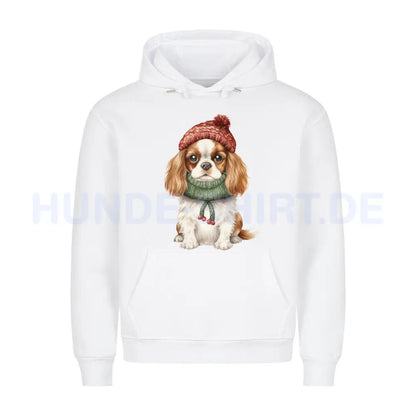 Premium Hoodie "Cavalier King Charles - Kalt" Weiß – hunde-shirt.de