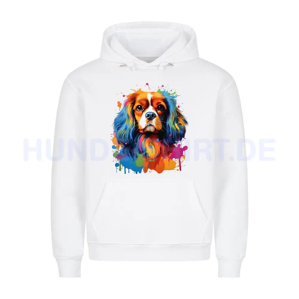 Premium Hoodie "Cavalier King Charles LIFE" Weiß – hunde-shirt.de