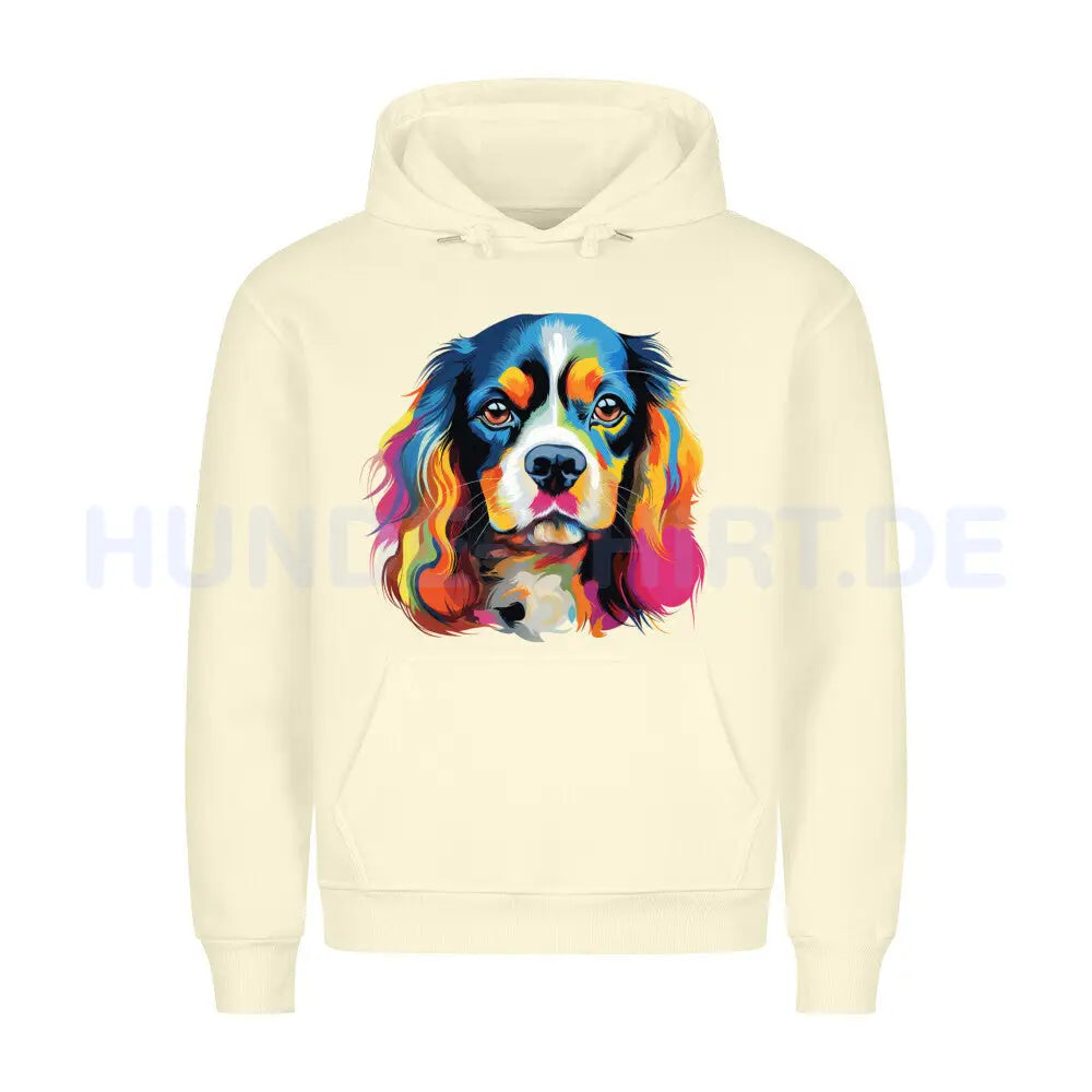 Premium Hoodie "Cavalier King Charles - Paint" Beige – hunde-shirt.de