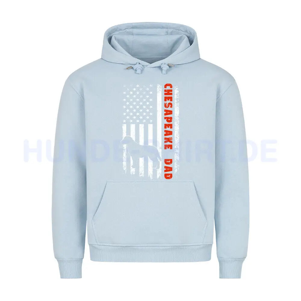 Premium Hoodie "Chesapeake Bay - Flag DAD" Babyblau – hunde-shirt.de