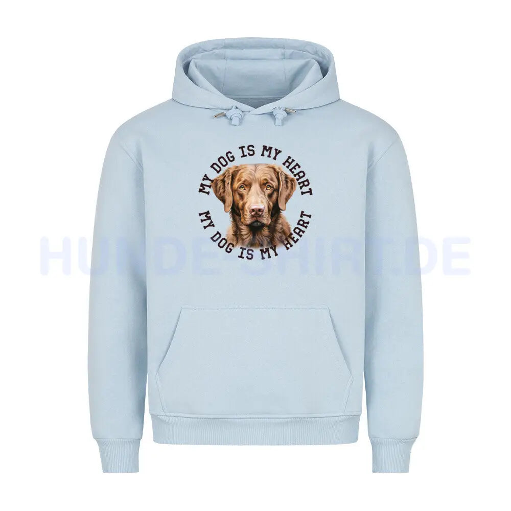 Premium Hoodie "Chesapeake Bay Retriever HEART" Babyblau – hunde-shirt.de