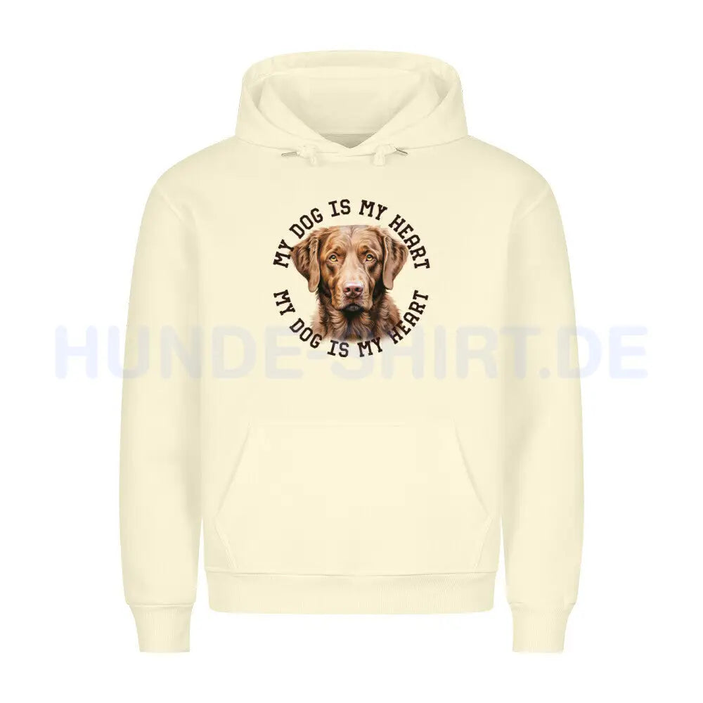 Premium Hoodie "Chesapeake Bay Retriever HEART" Beige – hunde-shirt.de