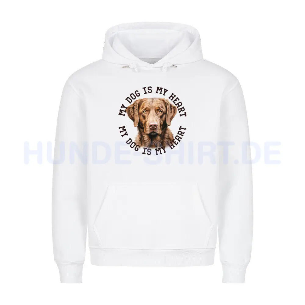 Premium Hoodie "Chesapeake Bay Retriever HEART" Weiß – hunde-shirt.de