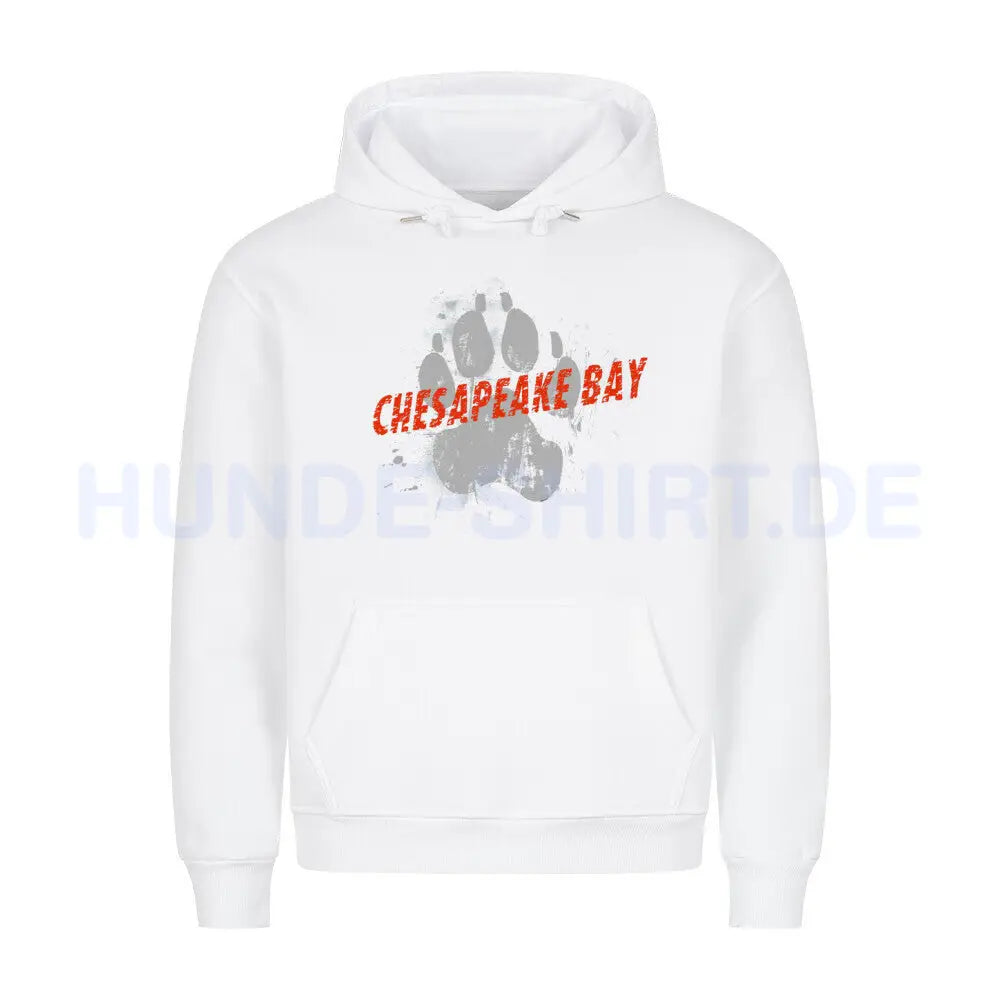 Premium Hoodie "Chesapeake Bay Retriever - PAW" Weiß – hunde-shirt.de