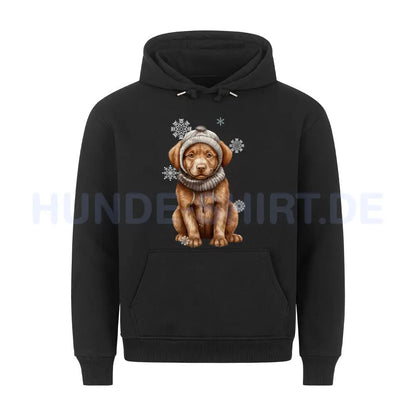 Premium Hoodie "Chesapeake Bay Retriever Winter" Schwarz – hunde-shirt.de