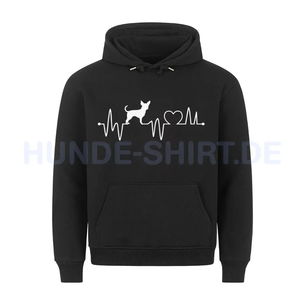 Premium Hoodie "Chihuahua - Heartbeat" Schwarz – hunde-shirt.de