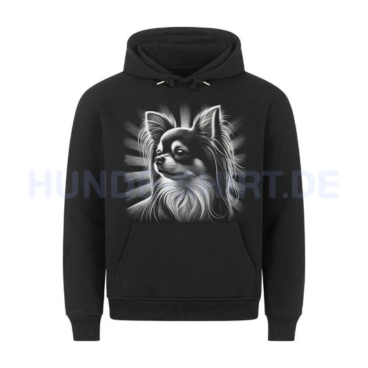 Premium Hoodie "Chihuahua ( Langhaar ) - Shine" Schwarz – hunde-shirt.de