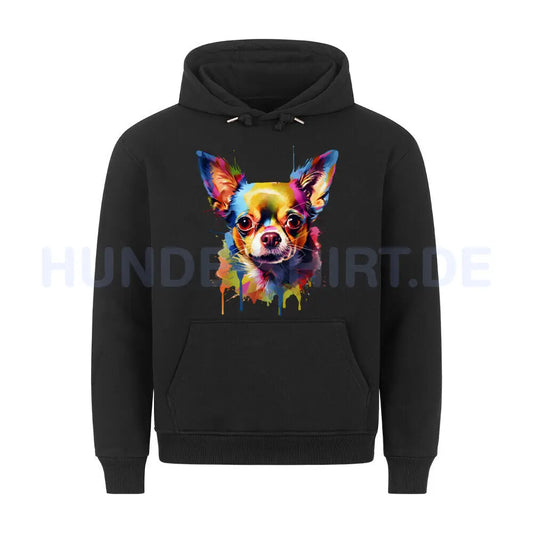 Premium Hoodie "Chihuahua Paint" Schwarz – hunde-shirt.de