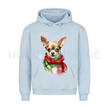 Premium Hoodie "Chihuahua Winter" Babyblau – hunde-shirt.de