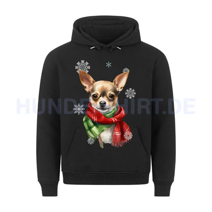 Premium Hoodie "Chihuahua Winter" Schwarz – hunde-shirt.de